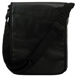 Black Polyester Messenger Bag with Tablet Viewing Window (12.9"x16.9") U…